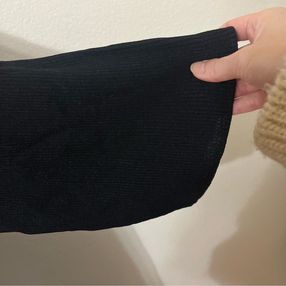 NWT Everlane Black Knit Open Cardigan Tie Waist Black Large Minimalist - Picture 6 of 12